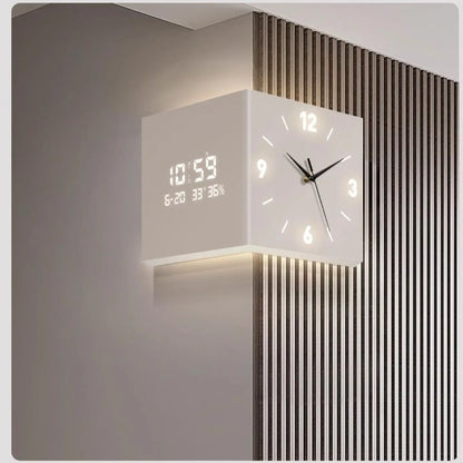 Double-Sided Corner Clock Modern Minimalist Calendar