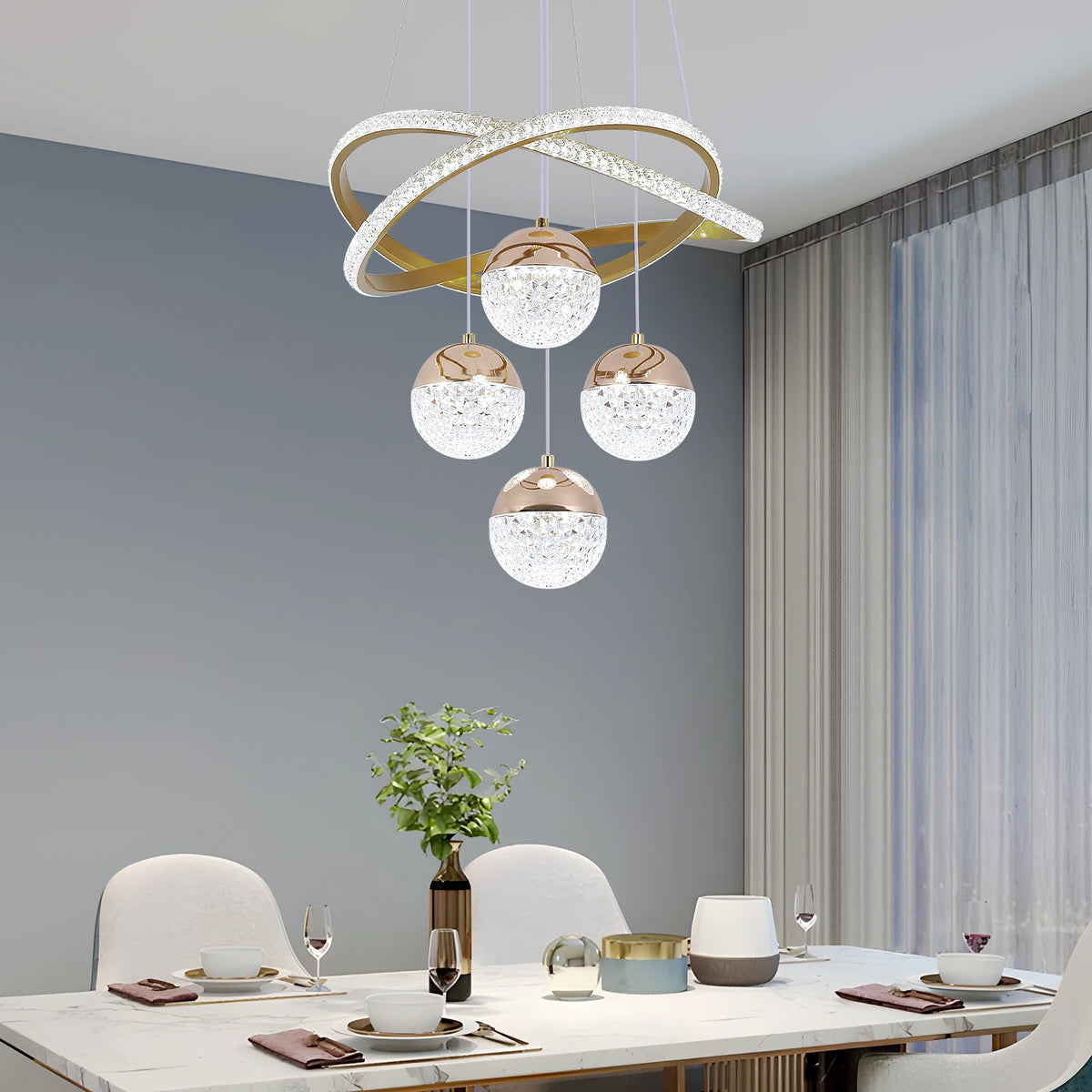 Modern LED Chandelier Lighting Three LED Colors Nordic
