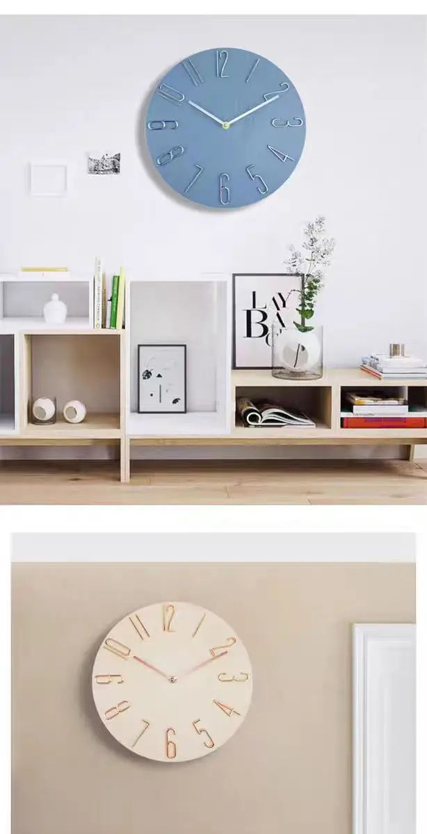 30Cm 12Inch Wall Clocks Living Room Silent Brief Wall Clock