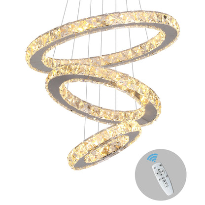 Modern Pendant Lighting Rings Led Crystal Chandelier