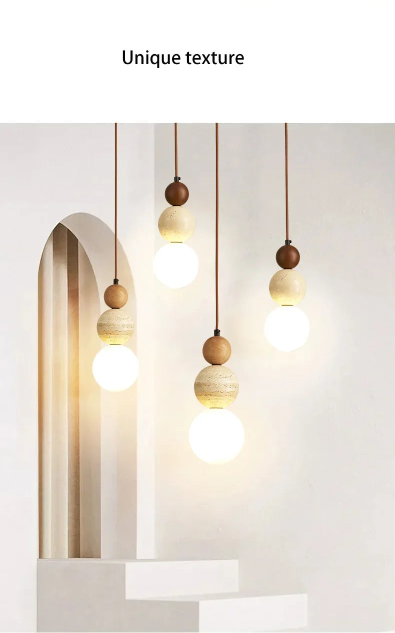 Cream Style Pendant Lamp Bedroom Bedside Led Chandelier