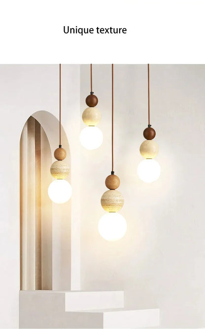 Cream Style Pendant Lamp Bedroom Bedside Led Chandelier