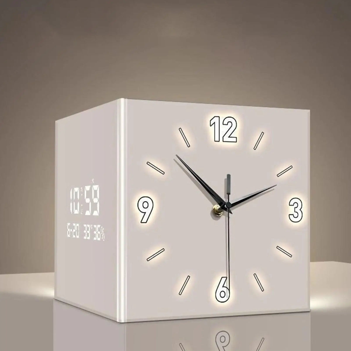 Double-Sided Corner Clock Modern Minimalist Calendar