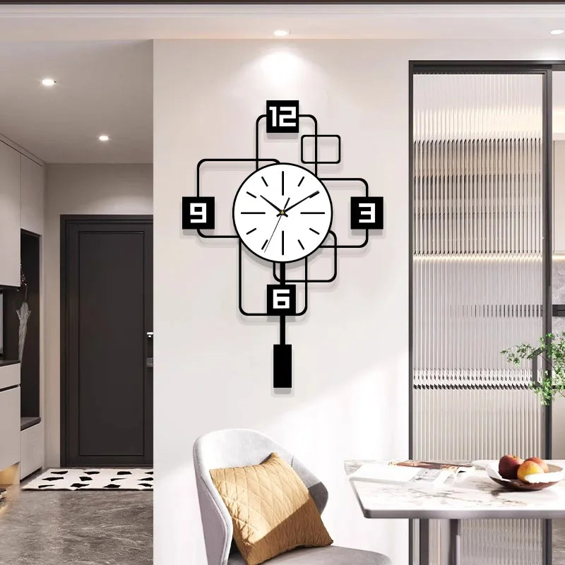 Modern Minimalist Family Large Wall Clock Silent Wall Clock