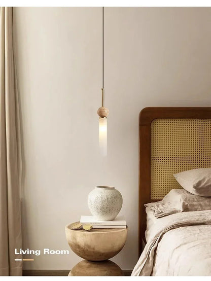 Cave Stone Wabi-Sabi Bedroom Bedside Chandelier Creative