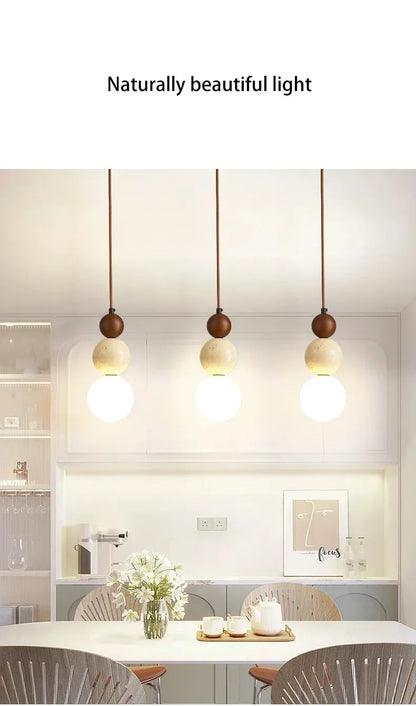 Cream Style Pendant Lamp Bedroom Bedside Led Chandelier