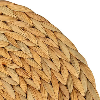 Natual Straw Weave Rattan round Placemats Cups Mat Dining
