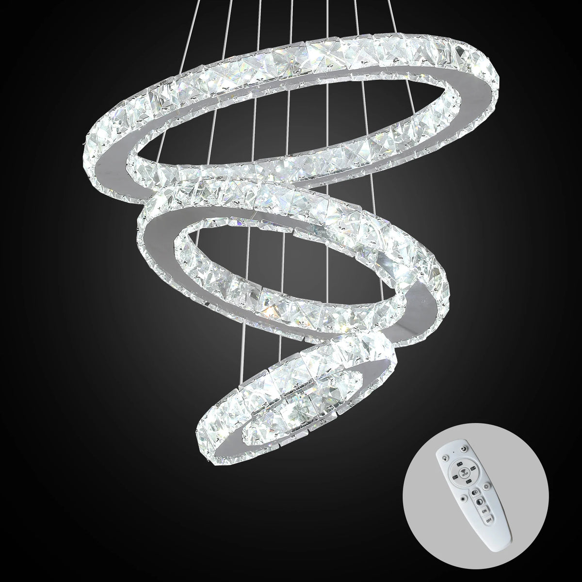 Modern Pendant Lighting Rings Led Crystal Chandelier