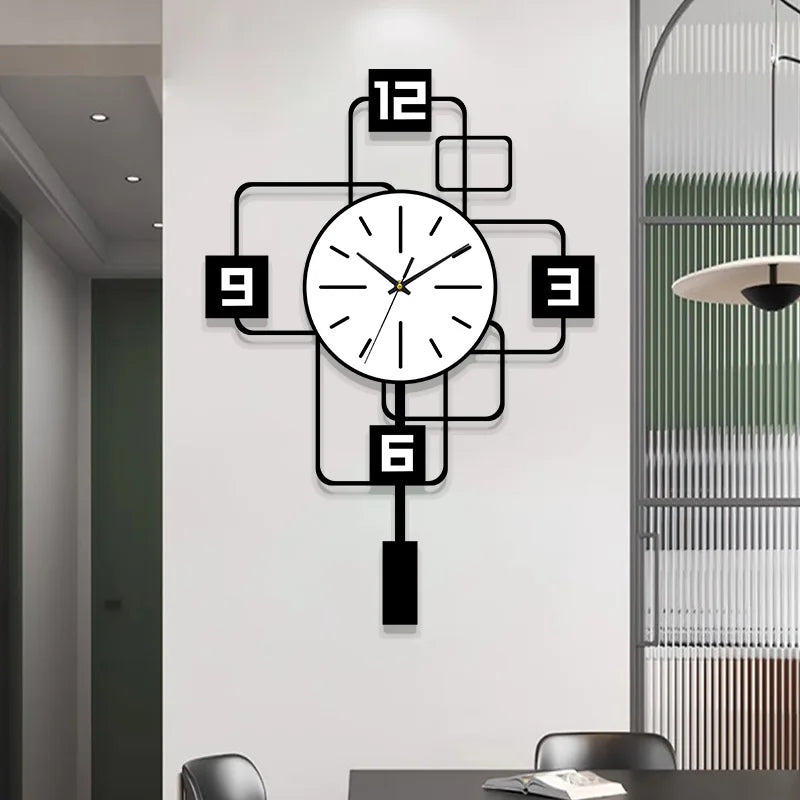 Modern Minimalist Family Large Wall Clock Silent Wall Clock