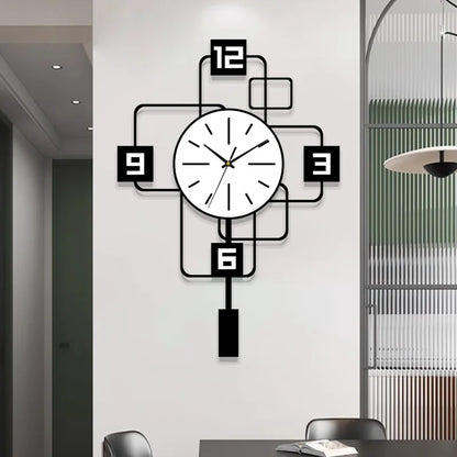 Modern Minimalist Family Large Wall Clock Silent Wall Clock