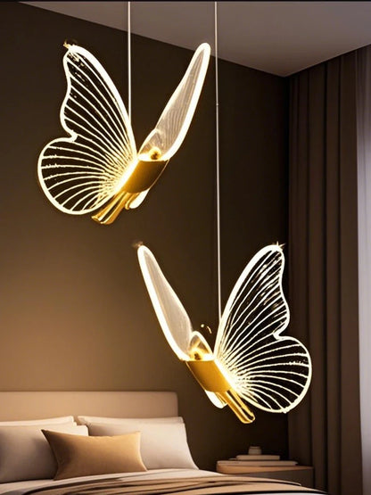 Panoch Acrylic Butterfly Chandelier Lamparas Colgantes Para