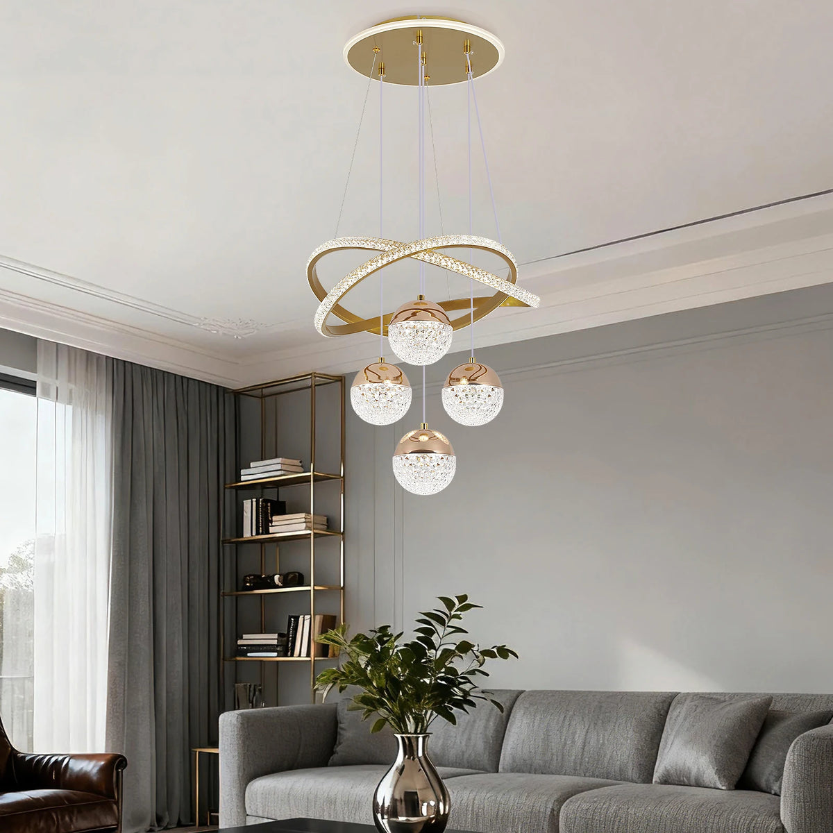 Modern LED Chandelier Lighting Three LED Colors Nordic