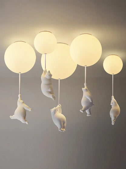 Modern Acrylic Spherical Cartoon Bear Resin Small Animal