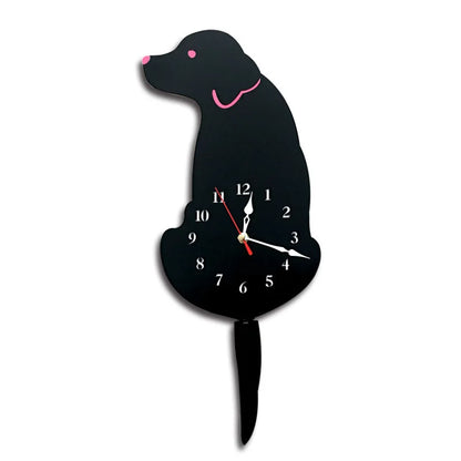 Personality New Diy Clock Living Room Acrylic Wag Tail Dog