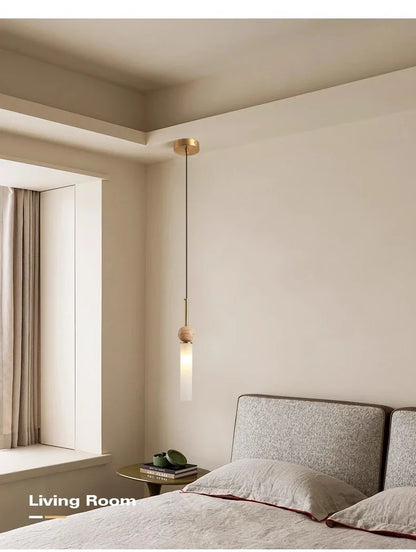 Cave Stone Wabi-Sabi Bedroom Bedside Chandelier Creative