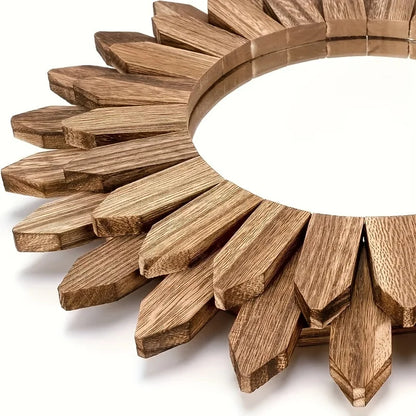 Wooden Wall-Mounted Mirror Sunflower Make-Up Mirror