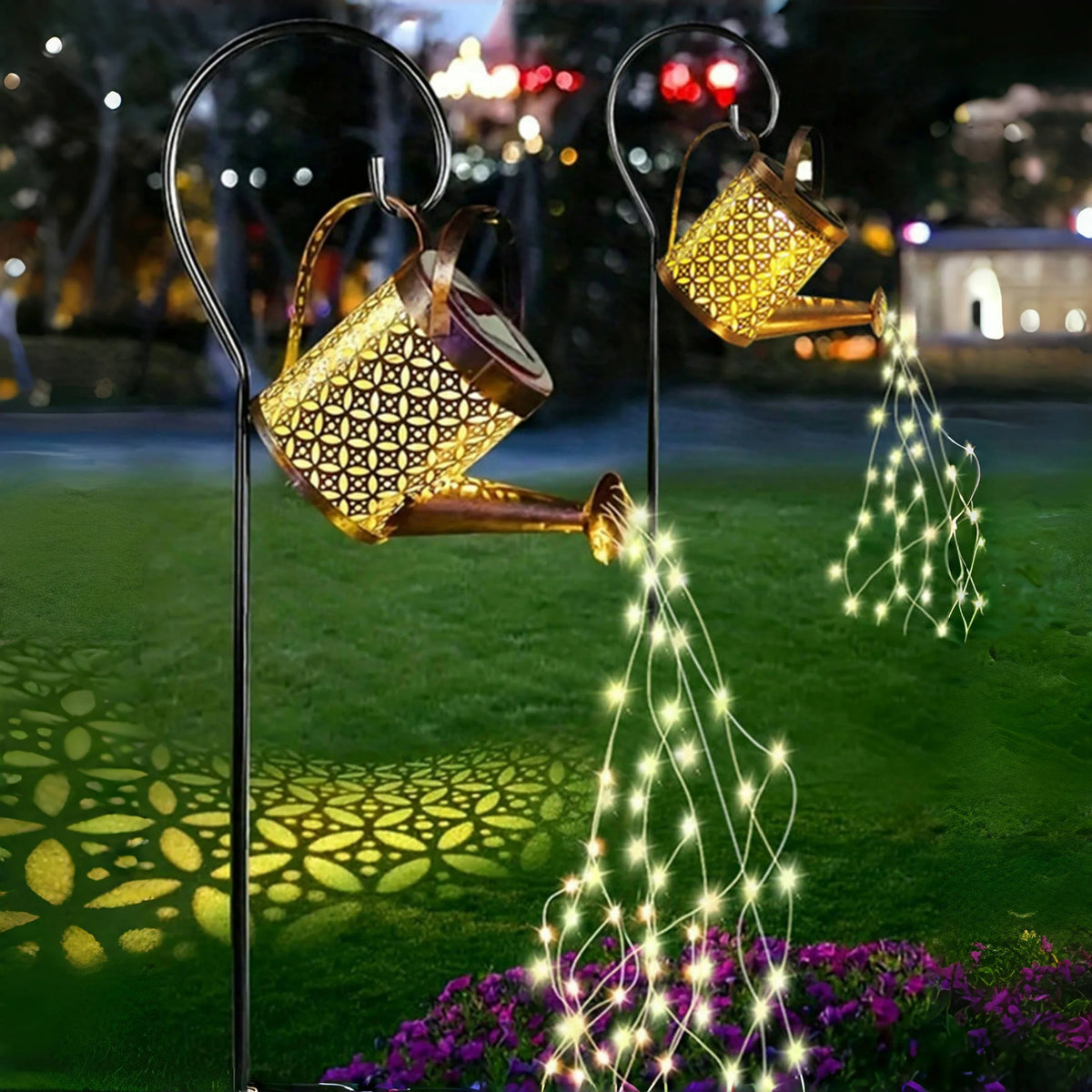 1Pc Solar Watering Can with Lights Solar Lanterns Outdoor