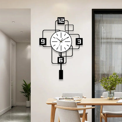 Modern Minimalist Family Large Wall Clock Silent Wall Clock