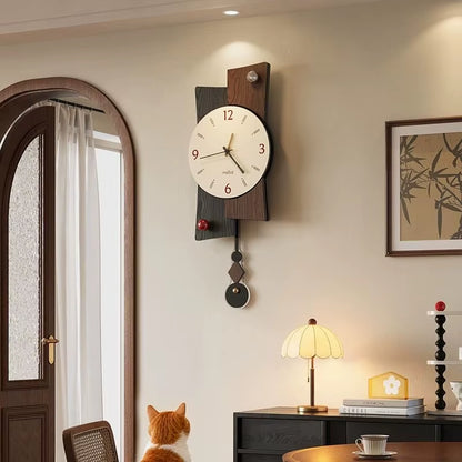 1PC Living Room Wall Clock Chinese Antique New Creative Retro Simple Dining Room Clock Wall Clock Home Decoration
