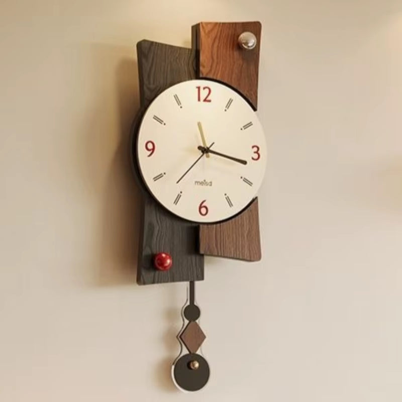 1PC Living Room Wall Clock Chinese Antique New Creative Retro Simple Dining Room Clock Wall Clock Home Decoration