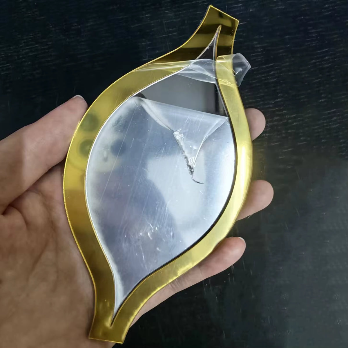 6/12Pcs Gold Teardrop Wall Mirror Kit Decorative Art Mirror for Home Bathroom Bedroom Living Room Hallway