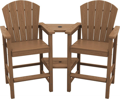 Tall Adirondack Chairs Set of 2, HDPE Bar Height Outdoor Chairs
