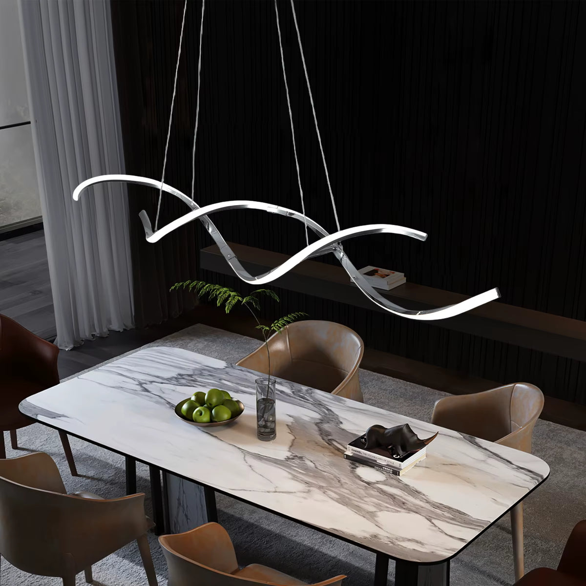 Modern Chandelier Lights Simple Dining Room Lights Kitchen Long Led Chandelier Living Room Pendant Lamp Home Decoration Lighting