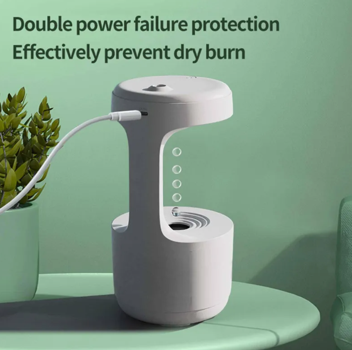 Anti-Gravity Humidifier/ Aroma Diffuser With Clock Water Drops