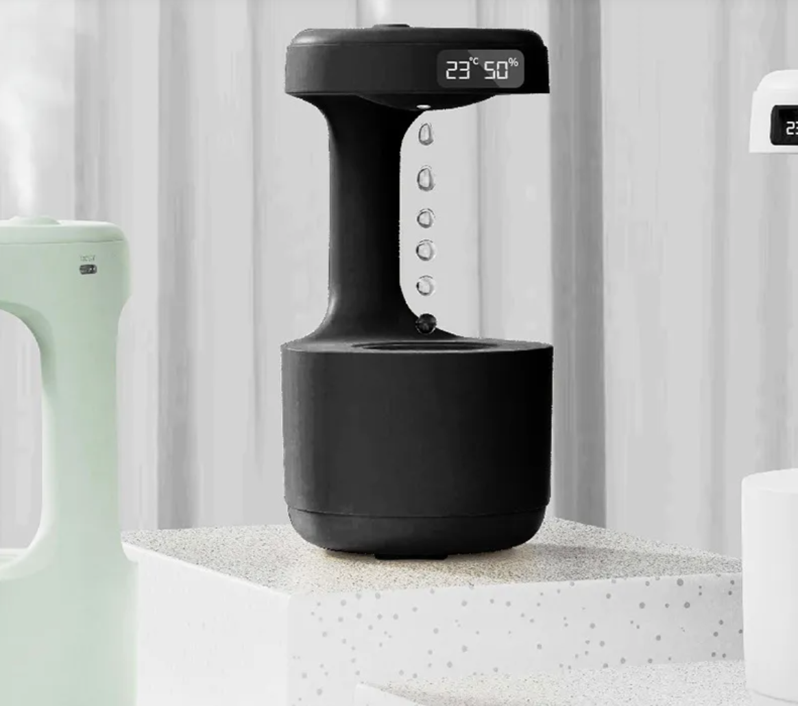 Anti-Gravity Humidifier/ Aroma Diffuser With Clock Water Drops
