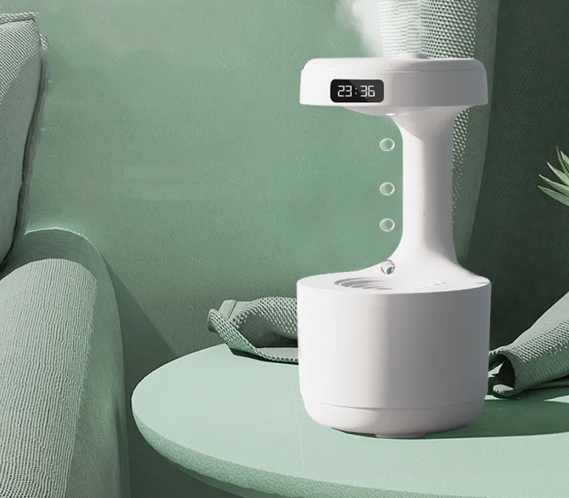 Anti-Gravity Humidifier/ Aroma Diffuser With Clock Water Drops
