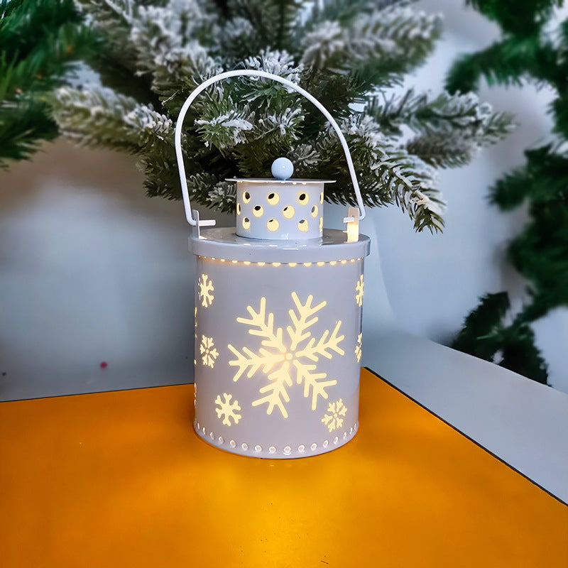 Nordic LED Candle Lantern, White Snowflake