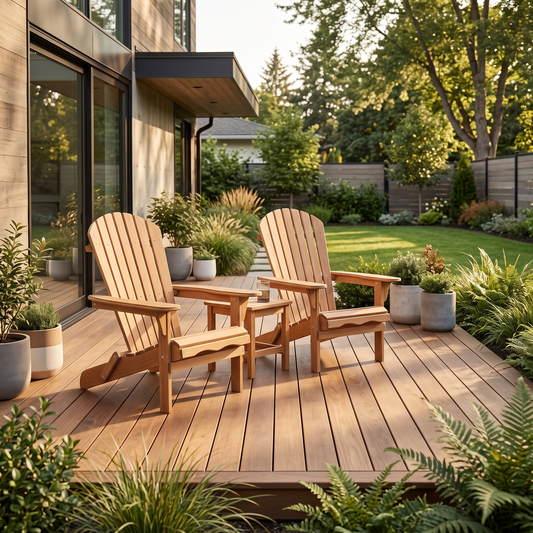Wooden Outdoor Folding Adirondack Chair 2 Piece Set of in a modern home
