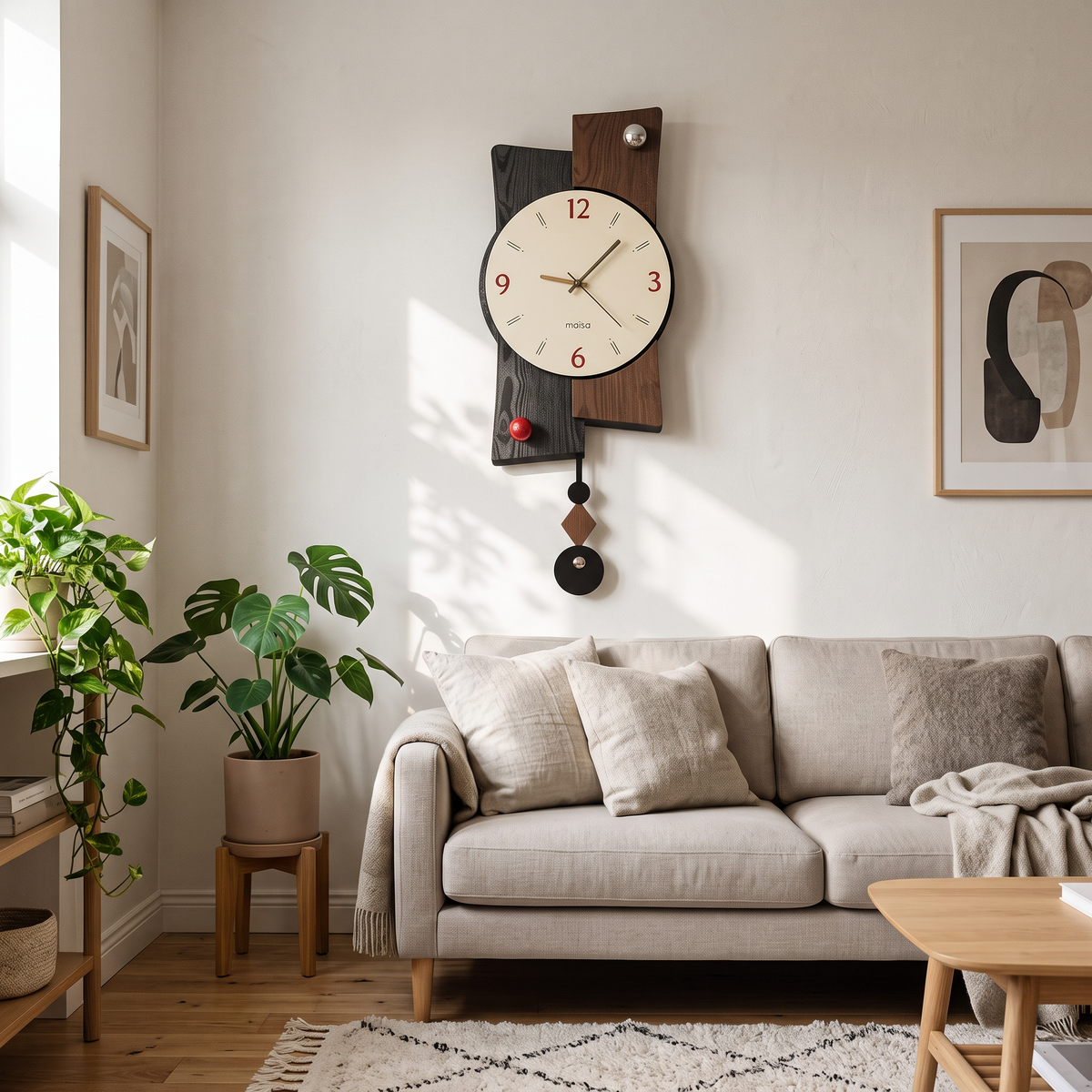 1PC Living Room Wall Clock Chinese Antique New Creative in a modern home