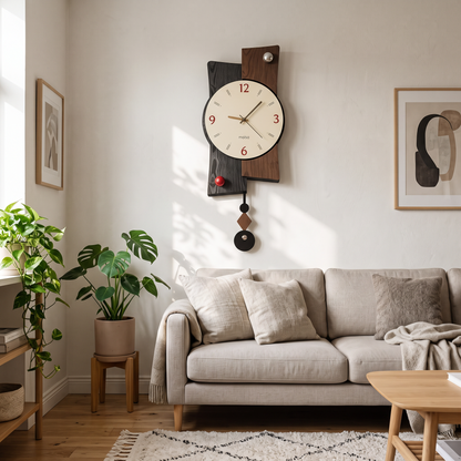 1PC Living Room Wall Clock Chinese Antique New Creative in a modern home