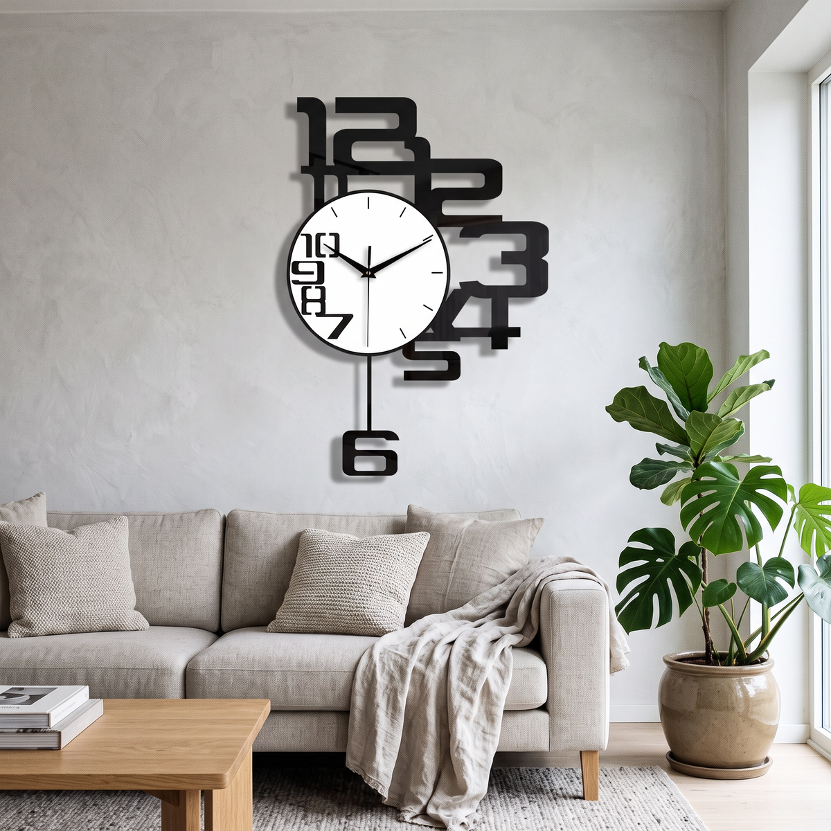 Art Decoration Swing Clock Large Living Room Luxury Home in a modern home