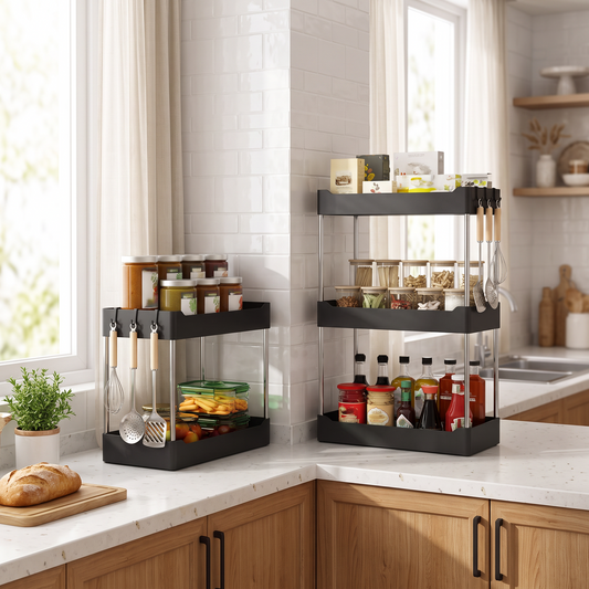 1Pc Kitchen Spice Storage Rack Multi-Functional Countertop in a modern home