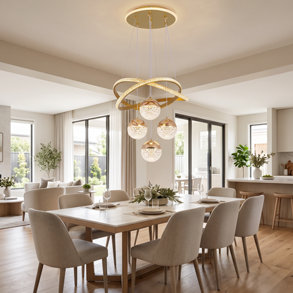 Modern LED Chandelier Lighting Three LED Colors Nordic in a modern home