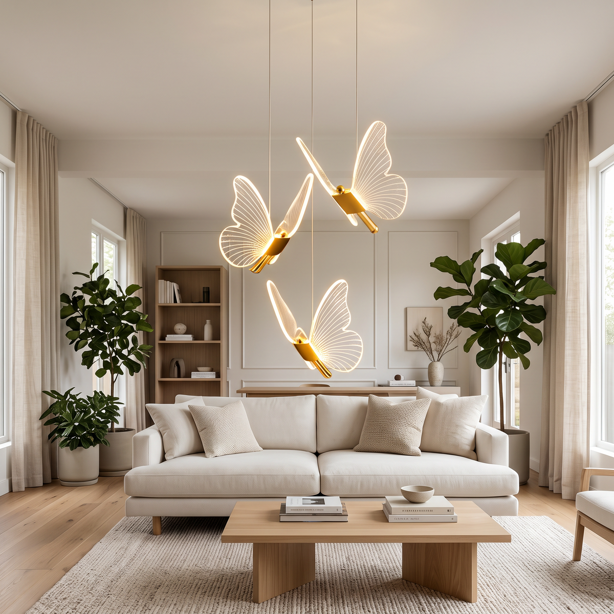 Panoch Acrylic Butterfly Chandelier Lamparas Colgantes Para in a modern home