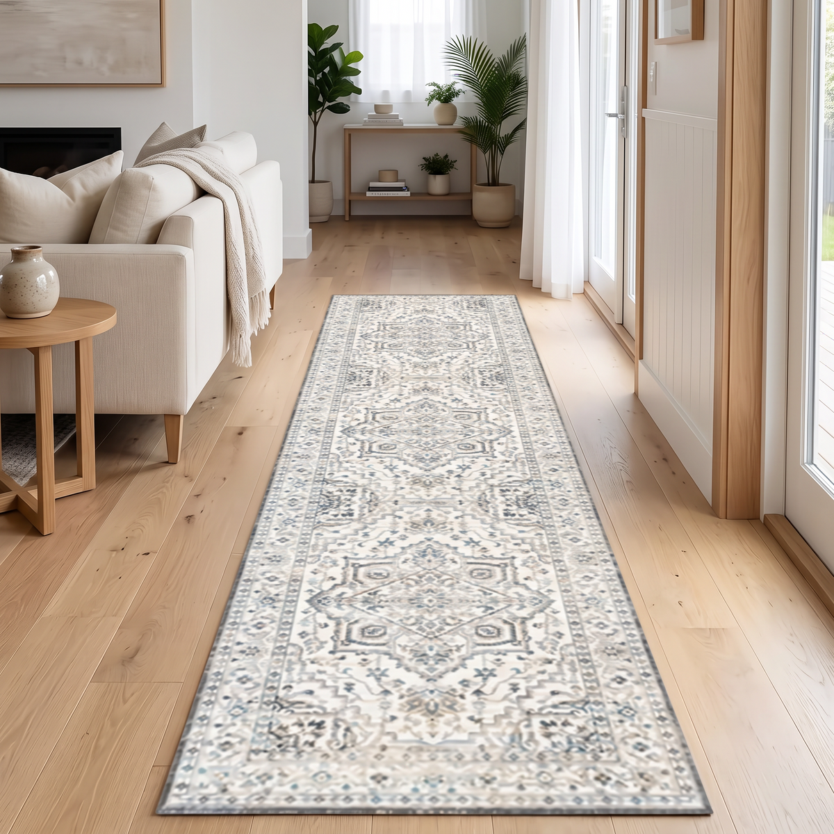 Bohemian Corridor Area Rug Crystal Velvet Long Rug for in a modern home
