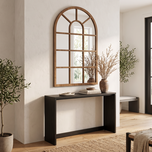 Arched Window Wall Mirror Decorative Mirror Entryway in a modern home