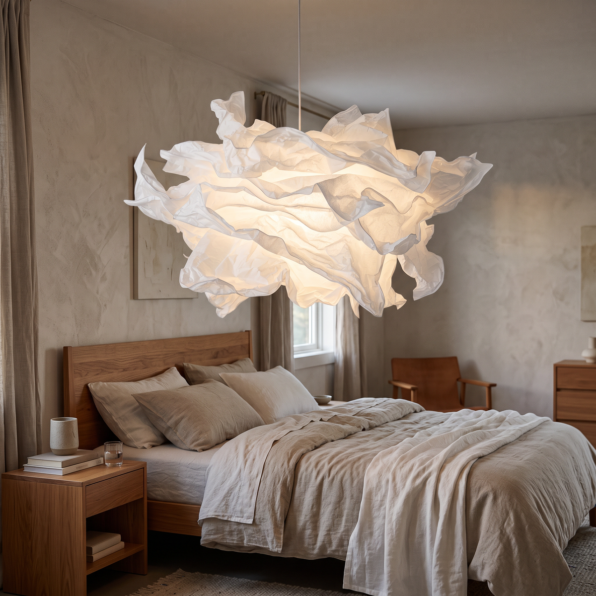 42X42/60X40/85X54Cm Art DIY Cloud Lamp Shade Flower Light in a modern home