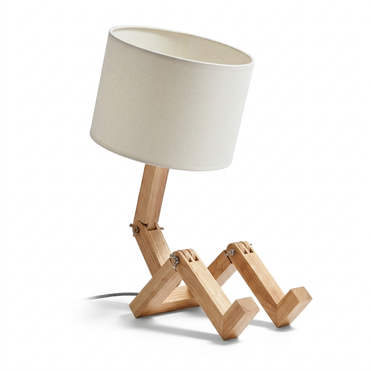 Wooden Bedside Lamp on a white background