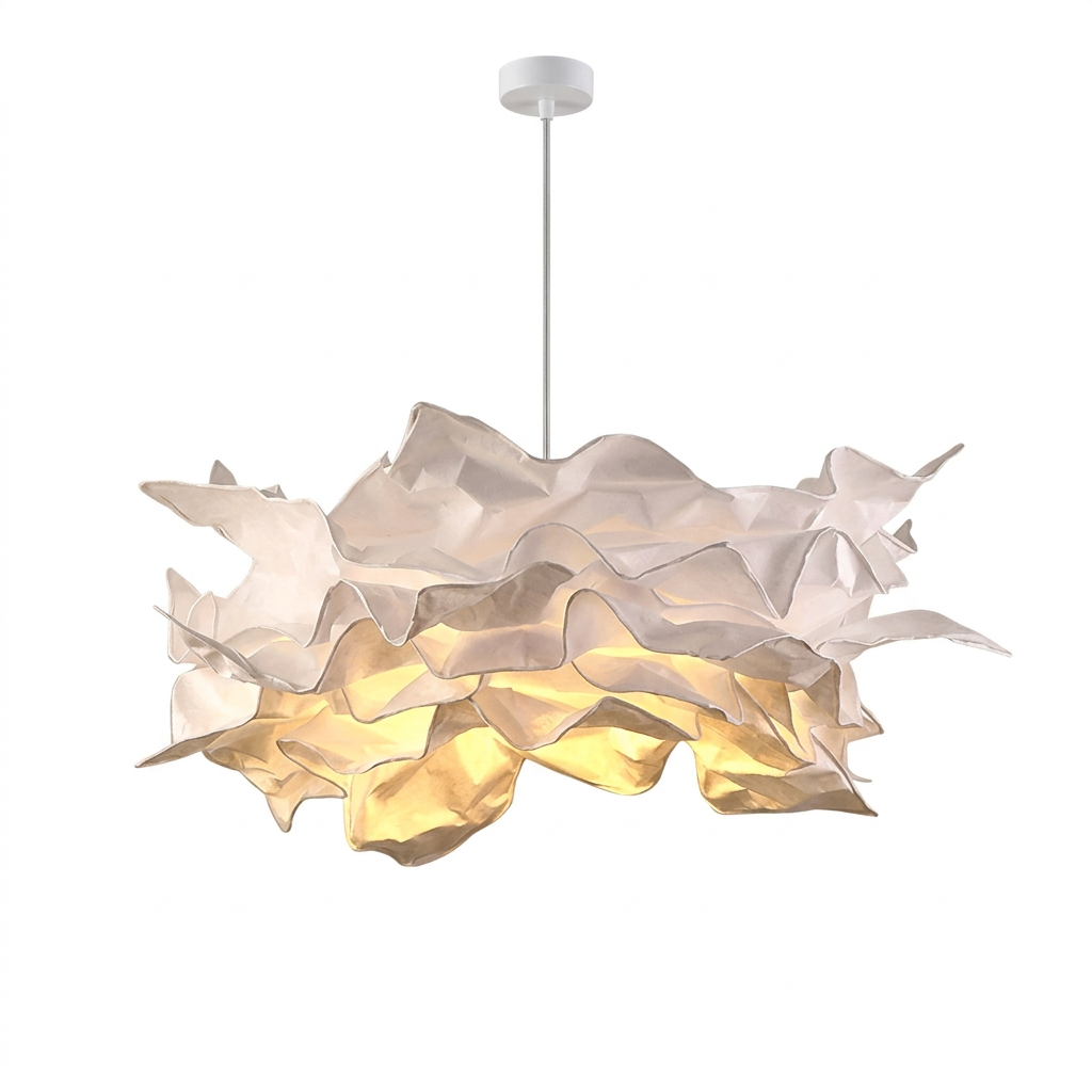 Paper Cloud Lampshade on a white background