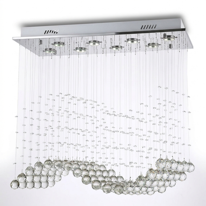 Rectangle Crystal Chandelier on a white background
