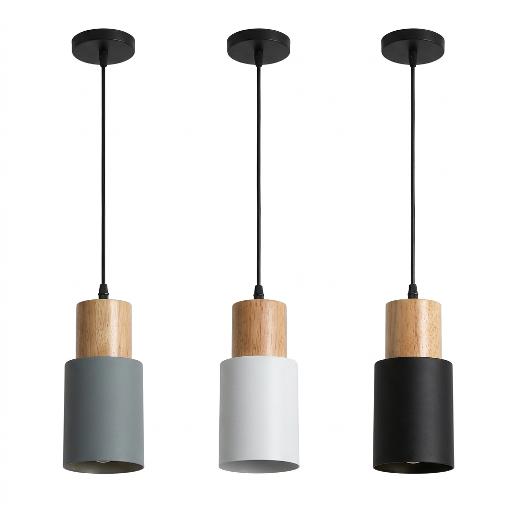 Mini Wood Pendant Light on a white background