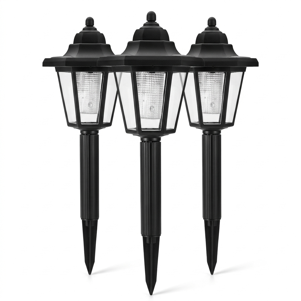 Hexagon Solar Lanterns on a white background