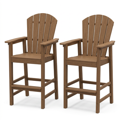 Bar-Height Adirondack Chairs, Set of 2 on a white background