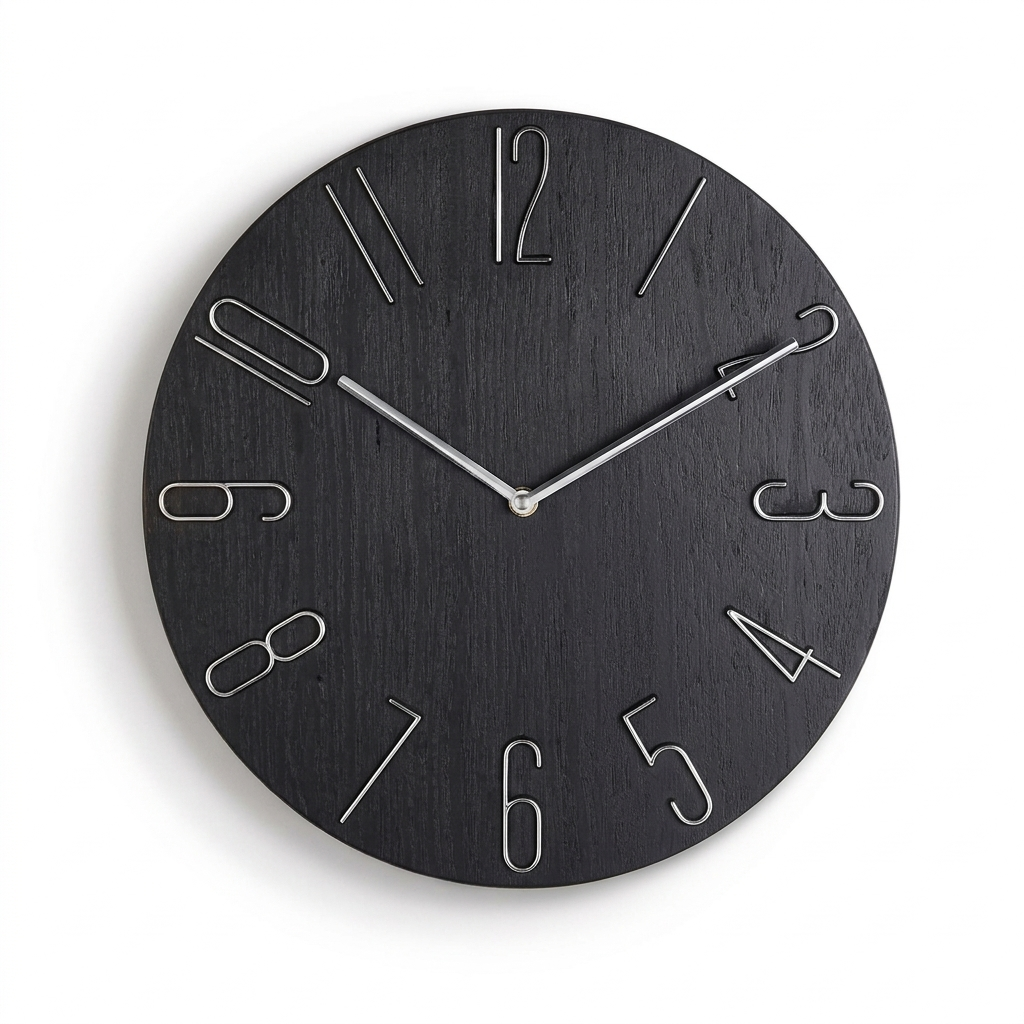 Minimal Quartz Wall Clock on a white background