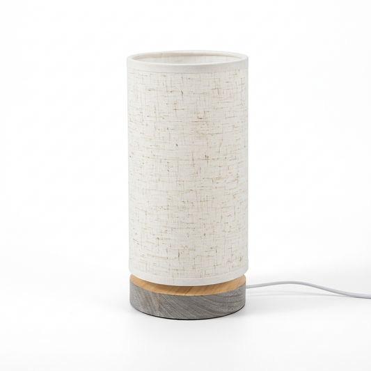 Linen Shade Table Lamp on a white background