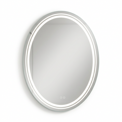 Backlit Oval Bathroom Mirror on a white background